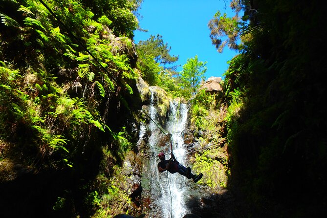Canyoning Madeira Island - Level One - The big actions: rappelling, sliding, jumping, and stream walking