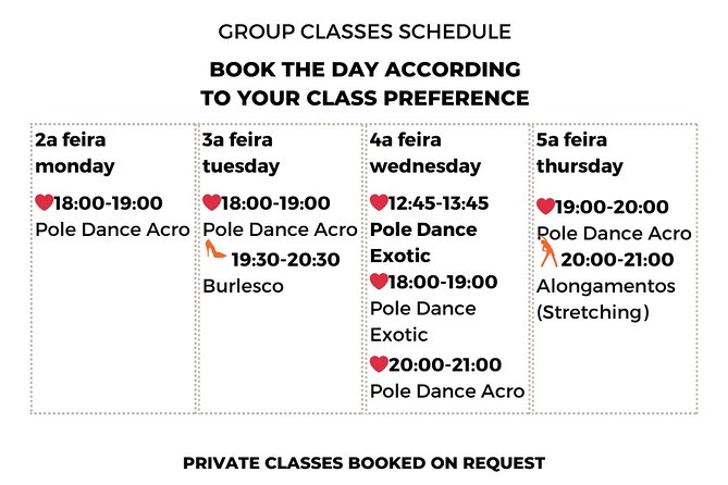 Dance Class (choose 1: Pole Dance, Burlesque or Aerial Silk/Hoop) - Timing and Meeting Point: How to Make It Easy on Yourself