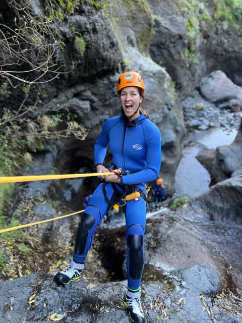 From Funchal: Intermediate Canyoning Adventure (Level 2) - The gear moment: wetsuit, Adidas boots, helmet, harness