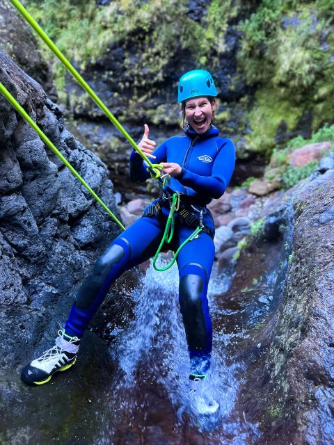 From Funchal: Intermediate (Level 2) Canyoning Adventure - The snack break and the waterfall stretch that keeps momentum