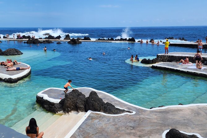 Porto Moniz, Seixal, Fanal Forest, Cliff Skywalk in Open Roof 4X4 - Seixal black sand beach: a quick reset with real coastal texture
