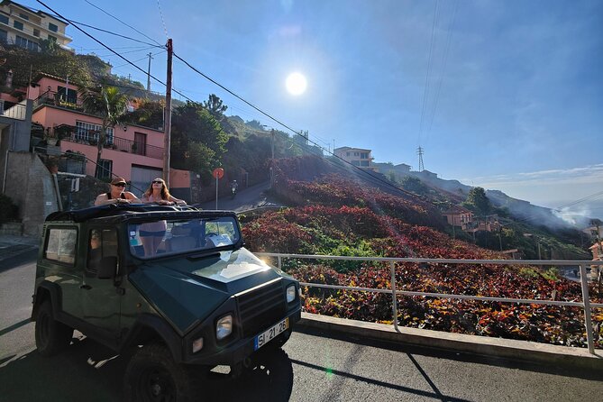 Real Life, Mountains & Sea Cliffs (Nun´s Valley View) - Half Day 4x4 Tour - Climbing out of Funchal in a classic 4x4 jeep